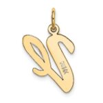 14k Large Script Letter V Initial Charm - Image 3