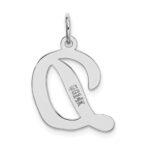 14k White Gold Large Script Letter D Initial Charm - Image 3