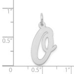 14k White Gold Large Script Letter O Initial Charm - Image 3