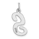 14k White Gold Large Script Letter S Initial Charm - Image 4