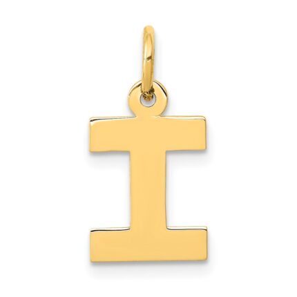 14k Small Block Letter I Initial Charm