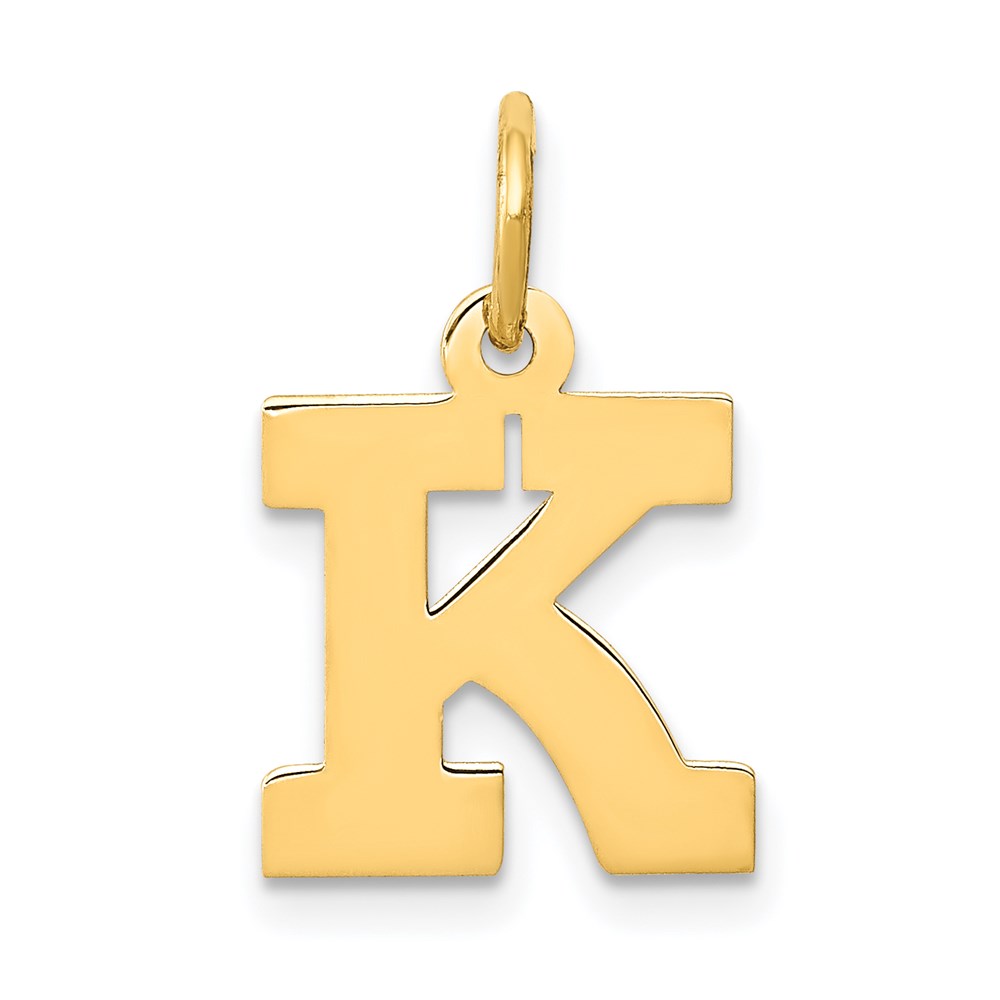 YC664K.jpg 14k Small Block Letter K Initial Charm - Image 1