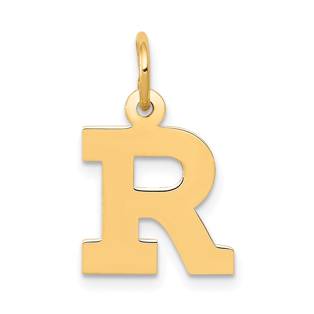 YC664R.jpg 14k Small Block Letter R Initial Charm - Image 1
