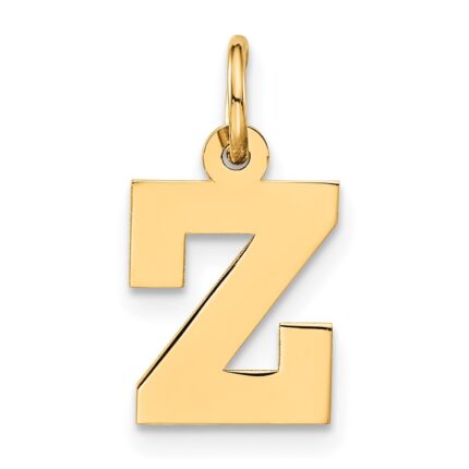14k Small Block Initial Z Charm