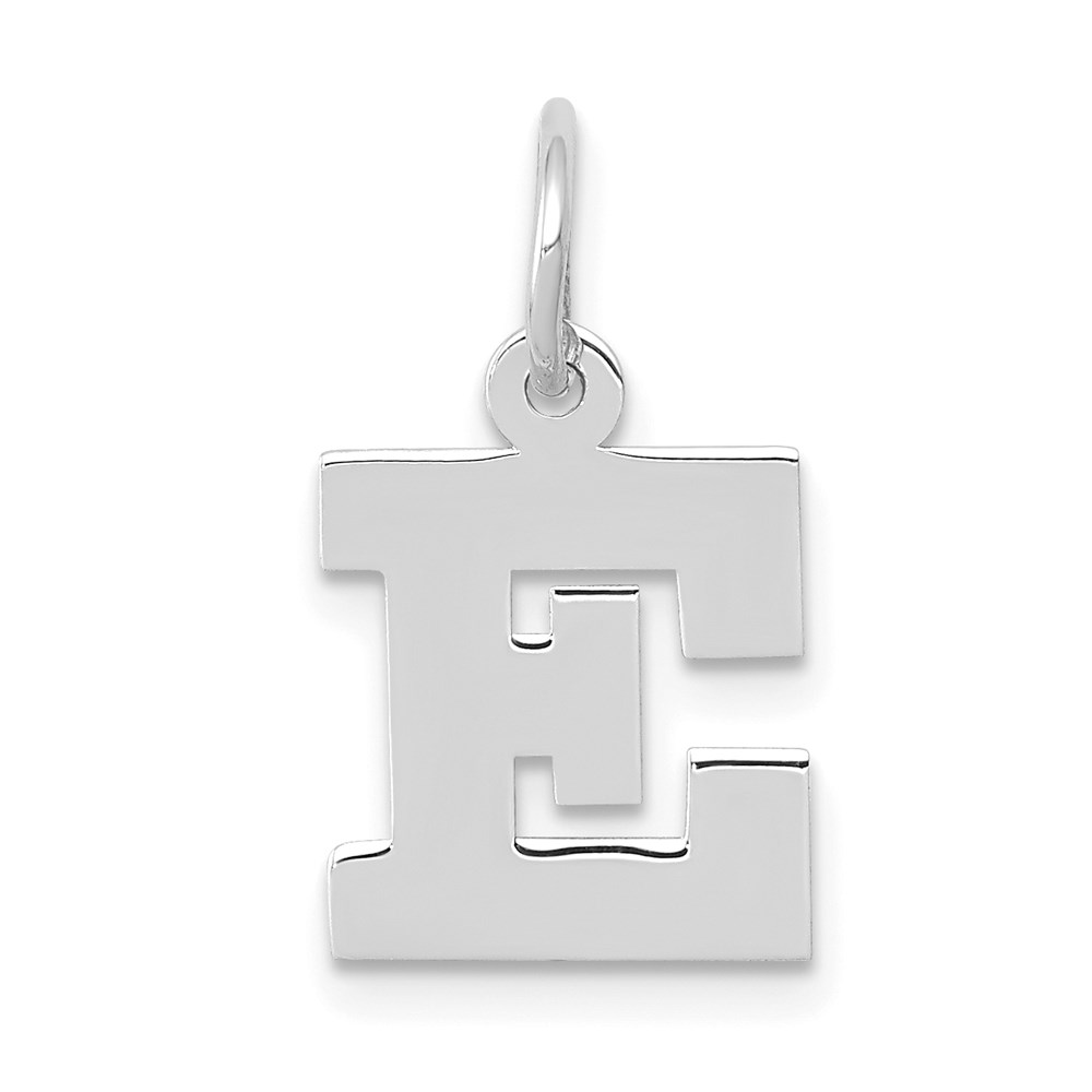 YC665E.jpg 14KW Small Block Letter E Initial Charm - Image 1