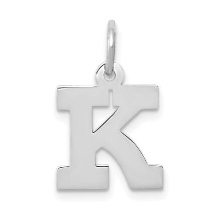 14KW Small Block Letter K Initial Charm