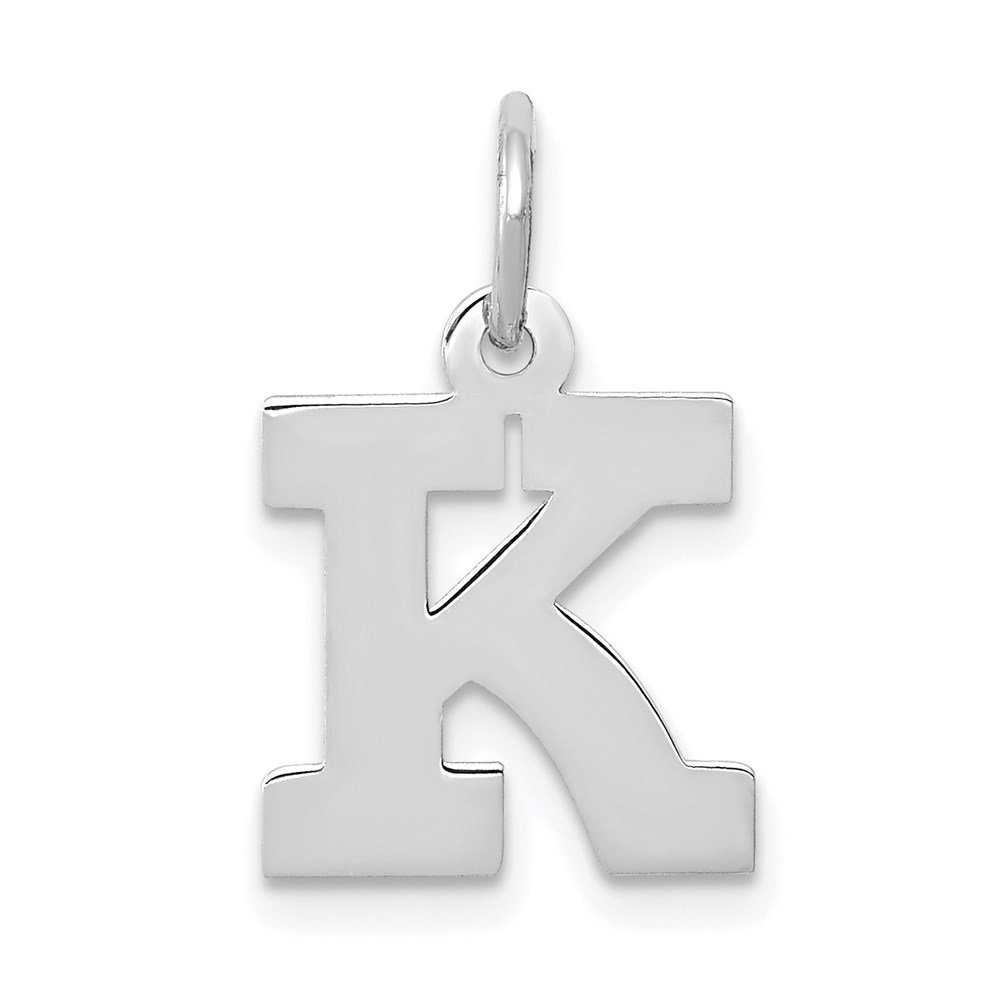 YC665K.jpg 14KW Small Block Letter K Initial Charm - Image 1