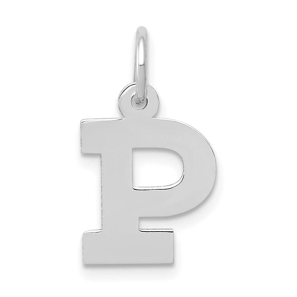 YC665P.jpg 14KW Small Block Letter P Initial Charm - Image 1