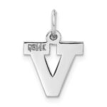 14KW Small Block Letter V Initial Charm - Image 4