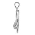 14K White Gold Diamond Sandal Pendant - Image 2