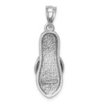 14K White Gold Diamond Sandal Pendant - Image 4