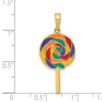 14k 3-D Multi-color Enameled Lollipop Pendant - Image 4