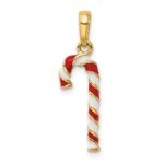 14k 3-D Enameled Candy Cane Charm - Image 3