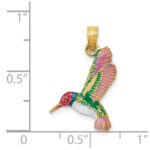 14k Enameled 3-D Hummingbird Pendant - Image 4
