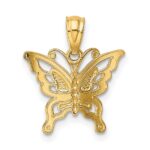 14k Diamond-cut Butterfly Pendant - Image 3