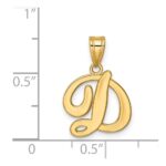 14KY Script Letter D Initial Pendant - Image 3