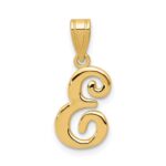 14KY Script Letter E Initial Pendant