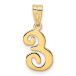 14KY Script Letter E Initial Pendant - Image 3