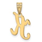 14KY Script Letter K Initial Pendant - Image 3