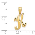 14KY Script Letter K Initial Pendant - Image 4