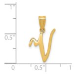14KY Script Letter V Initial Pendant - Image 4