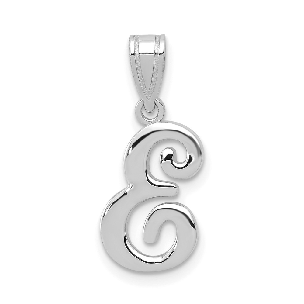 YC993WE.jpg 14KW White Gold Script Letter E Initial Pendant - Image 1