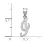 14KW White Gold Script Letter I Initial Pendant - Image 4