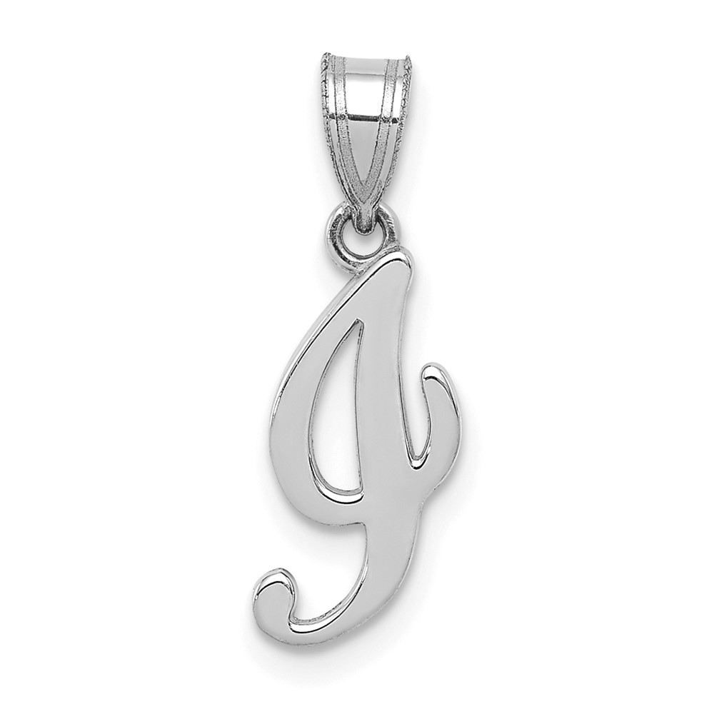YC993WI.jpg 14KW White Gold Script Letter I Initial Pendant - Image 1