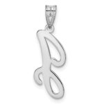 14KW White Gold Script Letter J Initial Pendant - Image 3