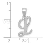 14KW White Gold Script Letter L Initial Pendant - Image 4