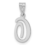14KW White Gold Script Letter O Initial Pendant - Image 3